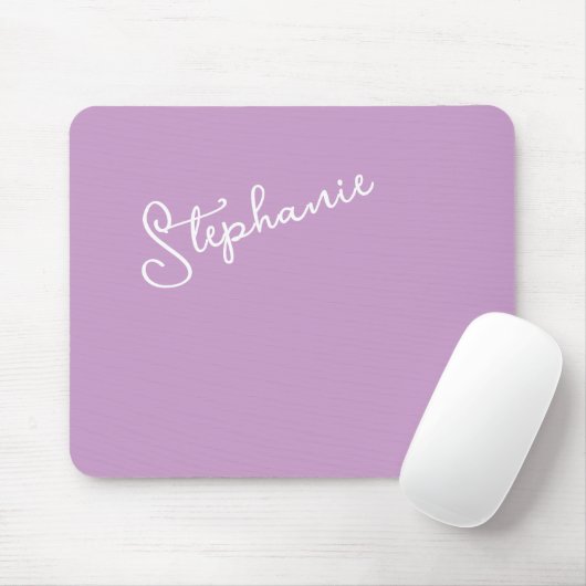 Paarse Sering Gepersonaliseerde Script Naam Minima Muismat (Met muis)