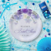 Paarse Sering Lange Leven Vlinders Bruidsfeest Papieren Bordje (Feest)