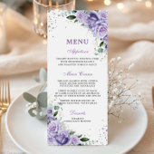 Paarse Sering Lila Bloem Bruiloft Bruids Menu