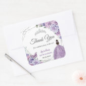 Paarse Sering Lila Bloem Quinceañera Prinses Vierkante Sticker (Envelop)