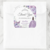Paarse Sering Lila Bloem Quinceañera Prinses Vierkante Sticker (Tas)