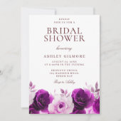 Paarse Sering Lila Rozen Bloem Bruiloft Feest Kaart (Voorkant)