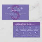 Paarse Sering Microneedling Nazorginstructies Visitekaartje (Voorkant / Achterkant)