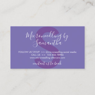 Paarse Sering Microneedling Nazorginstructies Visitekaartje