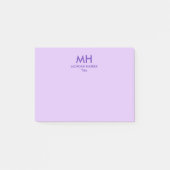 Paarse Sering Minimalistisch Schoon Initiaal Post-it® Notes (Voorkant)
