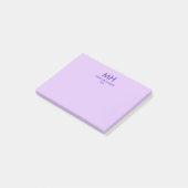 Paarse Sering Minimalistisch Schoon Initiaal Post-it® Notes (Schuin)