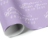 Paarse Sering Modern Patroon Bruid Bruiloft Feest Cadeaupapier (Rol Hoek)