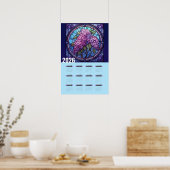 Paarse Sering Muurkalender 2026 Agenda Poster (Keuken)