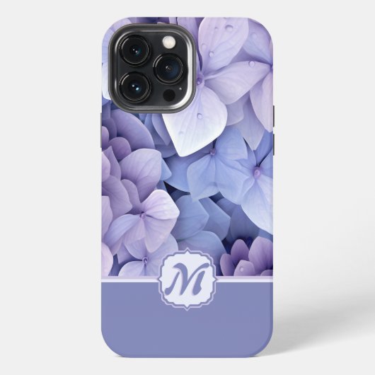 Paarse Sering Prinses Hortensia Monogram iPhone Hoesje (Achterkant)