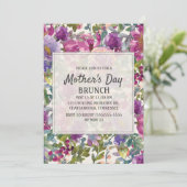 Paarse Sering Roze Aquarel Bloemend Moederdag Kaart (Staand voorkant)