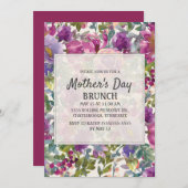 Paarse Sering Roze Aquarel Bloemend Moederdag Kaart (Voorkant / Achterkant)