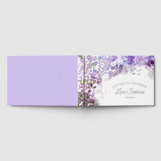 Paarse Sering Waterverf Letters aan de Bruid Gastenboek (Volledig)
