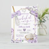 Paarse Sering Weggerukt Bruidsdiner Kaart (Staand voorkant)