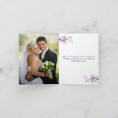 Paarse Sering Wit Bloemig PHOTO Bedankkaart (Binnen)