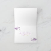 Paarse Sering Witte Bloemen Bedankkaart (Binnen)