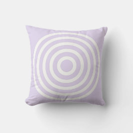 Paarse Sering & Witte Concentrische Cirkels Design Kussen