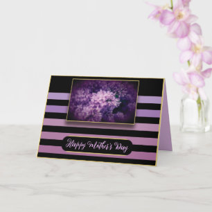 Paarse Seringbloemen en Strepen Kaart