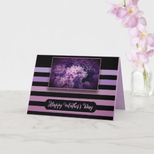 Paarse Seringbloemen en Strepen Kaart