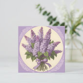 Paarse Seringbloemen Kaart (Staand voorkant)