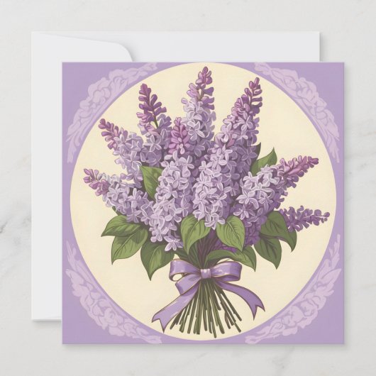 Paarse Seringbloemen Kaart (Voorkant)