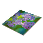Paarse Seringbloemen Tegeltje (Zijkant)