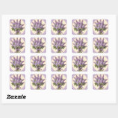Paarse Seringbloemen Vierkante Sticker (Vel)