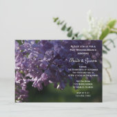 Paarse Seringebloemen Bruiloft Brunch Kaart (Staand voorkant)