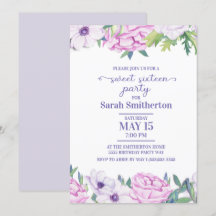 Paarse Seringebloemen Sweet Sixteen Verjaardagsfee