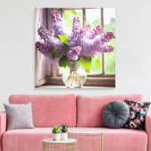 Paarse Seringeboeket Canvas Afdruk (Insitu (Woonkamer))