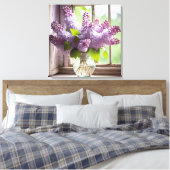 Paarse Seringeboeket Canvas Afdruk (Insitu (Slaapkamer))