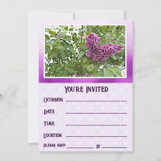 Paarse Seringen Nodigen U Uit voor een Bijzondere  Feestdagenkaart (Voorkant)