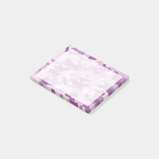 Paarse Seringencamo-print Post-it® Notes (Schuin)