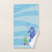 Paarse set handdoekjes met zeehondenklauw bad handdoek (Handdoek)