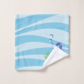 Paarse set handdoekjes met zeehondenklauw bad handdoek (Wasdoekje)