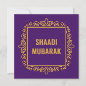 Paarse Shaadi Mubarak Kaart (Voorkant)