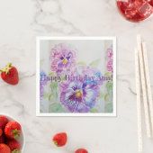 Paarse Shabby Pansy Waterverf Serviette Napkins Servet (Insitu)
