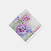 Paarse Shabby Pansy Waterverf Serviette Napkins Servet (Hoek)