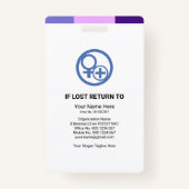 Paarse Shade Stripes Medical Ziekenhuiszuster Foto Badge (Achterkant)