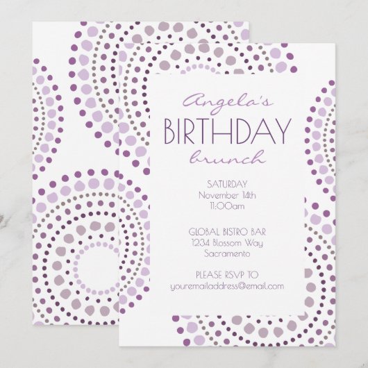 Paarse Shades Boho Mosaic Tribal Birthday Kaart (Voorkant / Achterkant)