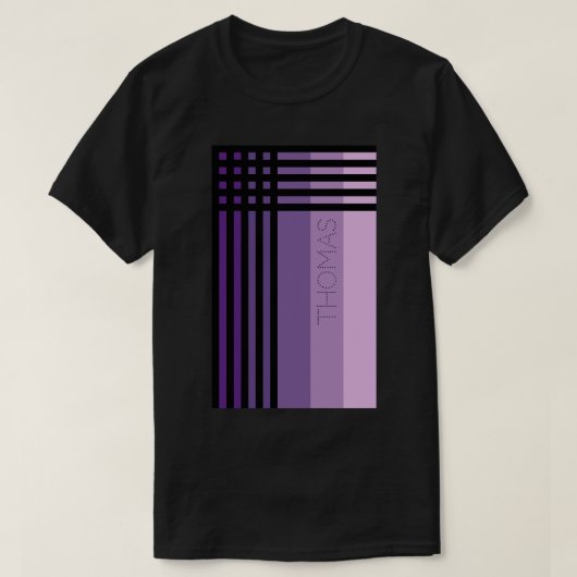 Paarse Shades en zwarte Stripes, gepersonaliseerde T-shirt (Design voorkant)