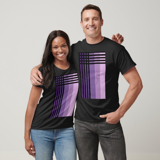 Paarse Shades en zwarte Stripes, gepersonaliseerde T-shirt (Unisex)