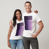 Paarse Shades en Zwarte Stripes, op maat gesneden T-shirt (Unisex)