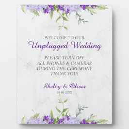 Paarse Shades Flowers Branches Unplugged Wedding Fotoplaat