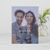 Paarse Shades Photo Wedding Kaart (Staand voorkant)