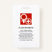 Paarse Shades White Wave Photo Template-ID Badge (Achterkant)