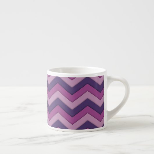 Paarse Shadow Chevron Pattern Espresso Mok (Rechts)