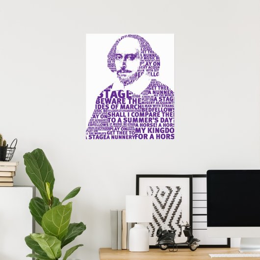 Paarse Shakespeare tekst ontwerp Poster (Thuiskantoor)