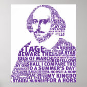 Paarse Shakespeare tekst ontwerp Poster (Voorkant)
