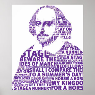 Paarse Shakespeare tekst ontwerp Poster