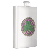 Paarse shamrock on Celtic Knots Flask Flacon (Rechts)